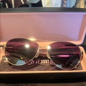 Juicy Couture Gold and Purple Aviator Sunglasses